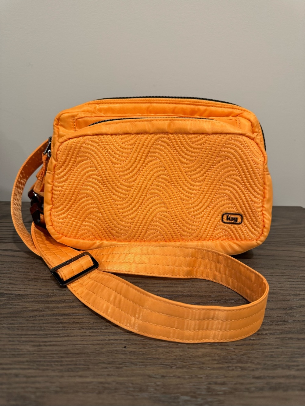 Lug Double Back Quilted Belt Bag Crossbody in Peach Sorbet (NWOT)